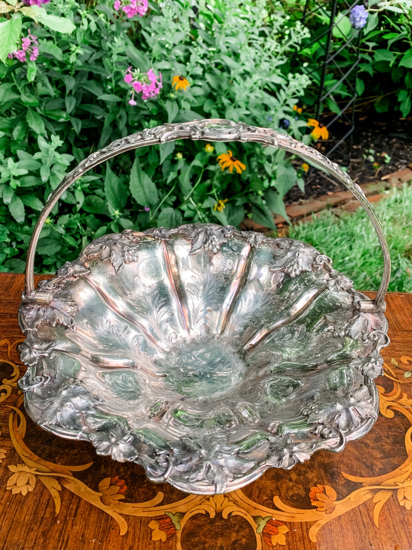 Amazing Antique Silver Basket
