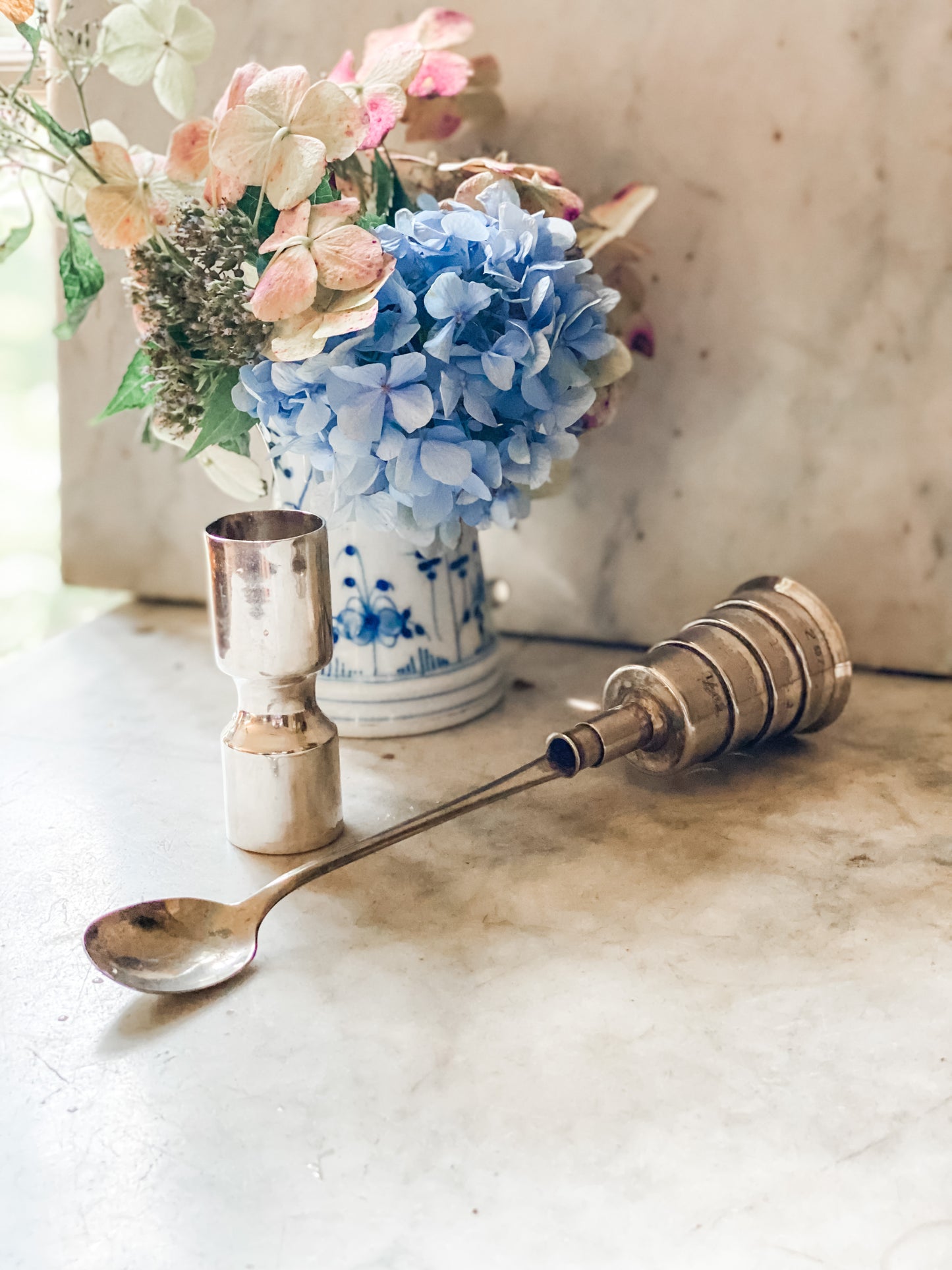 Special Vintage  Cocktail Spoon and Shot Glass