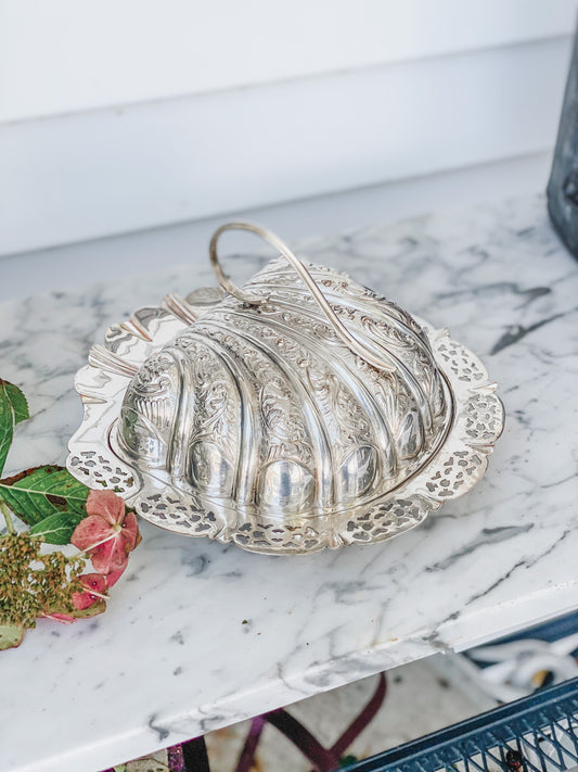 1890s Shell Shaped Silver Cheese Dish