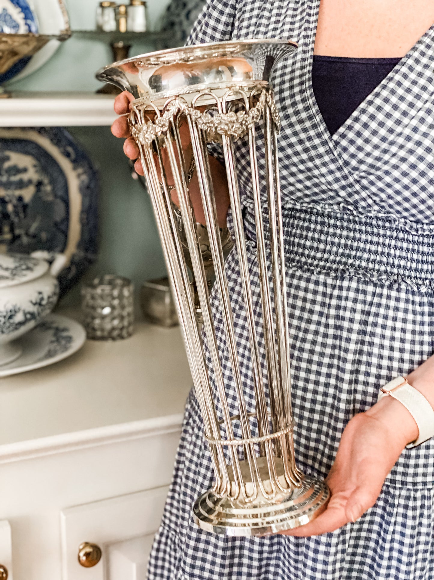 Awesome Find! Antique Trumpet Vase Holder