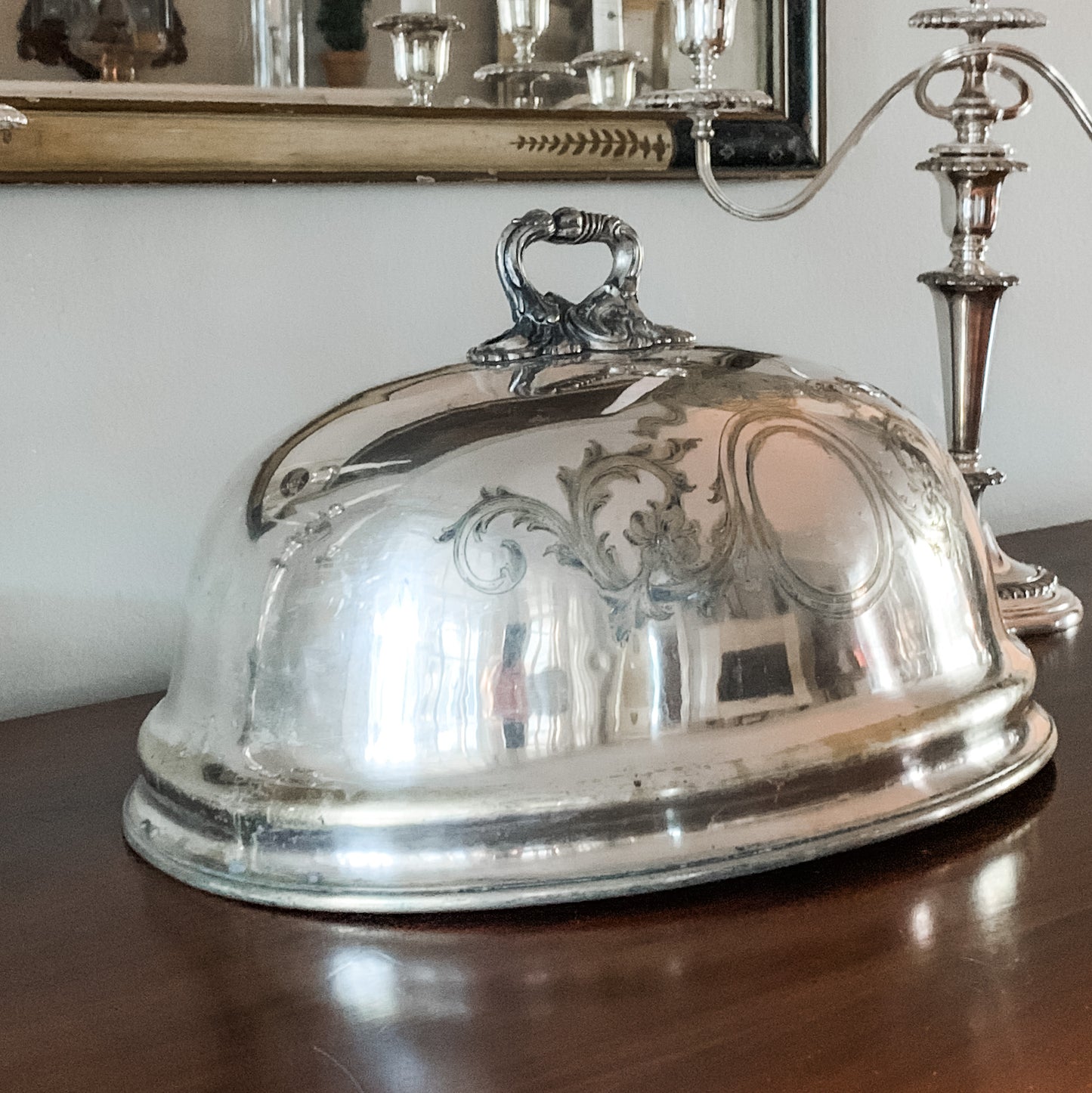Stunning antique Silver Plate Meat Dome