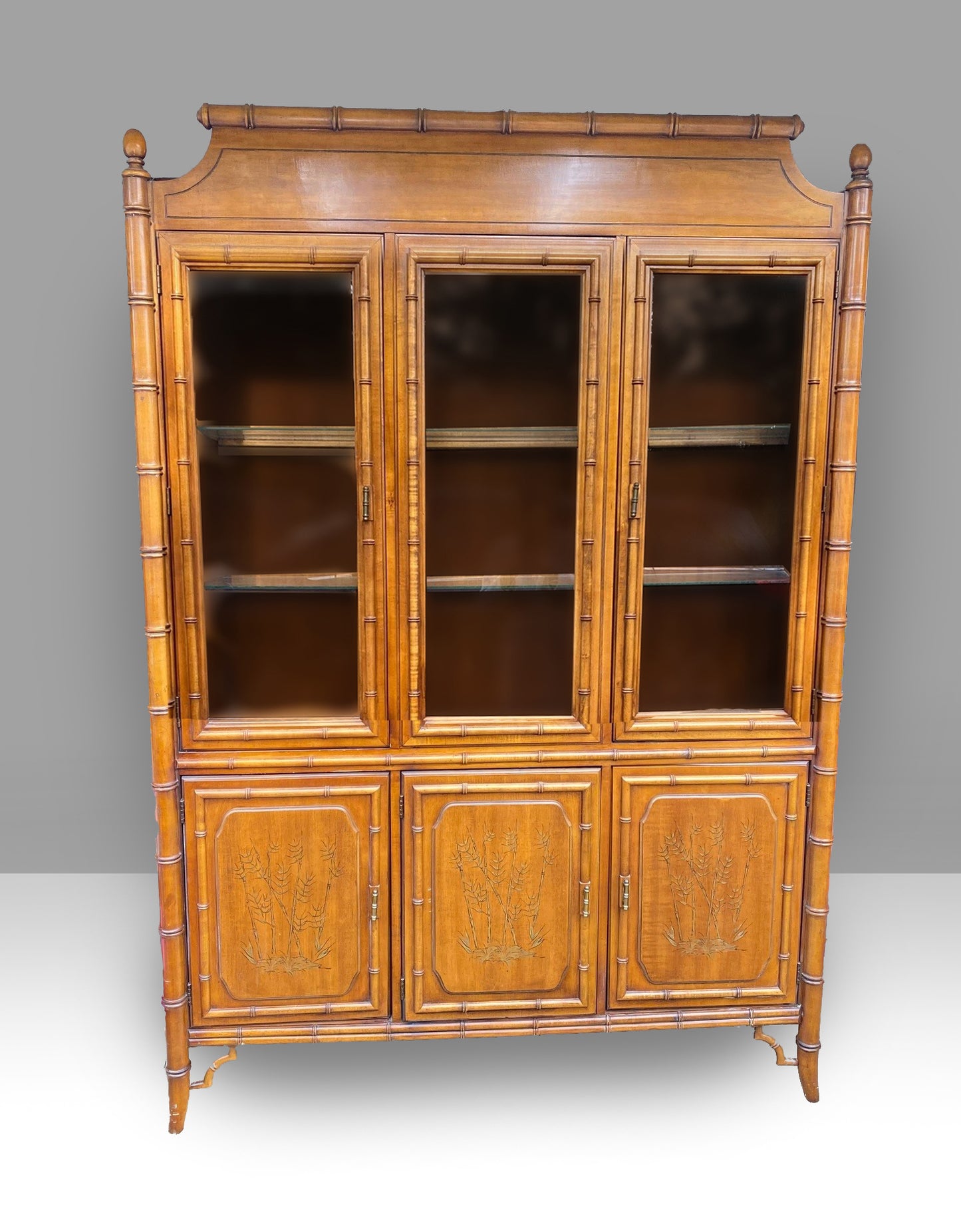 Gorgeous Chinoiserie Bamboo Hutch
