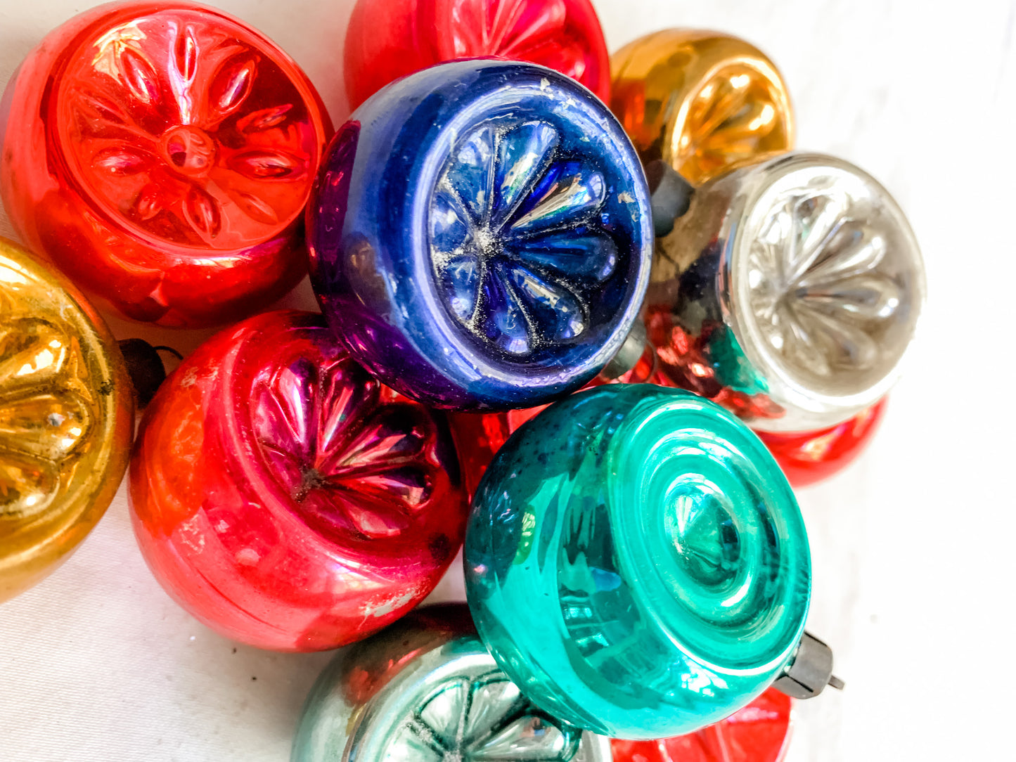12 "Lollipop" Antique blown glass Christmas Ornaments