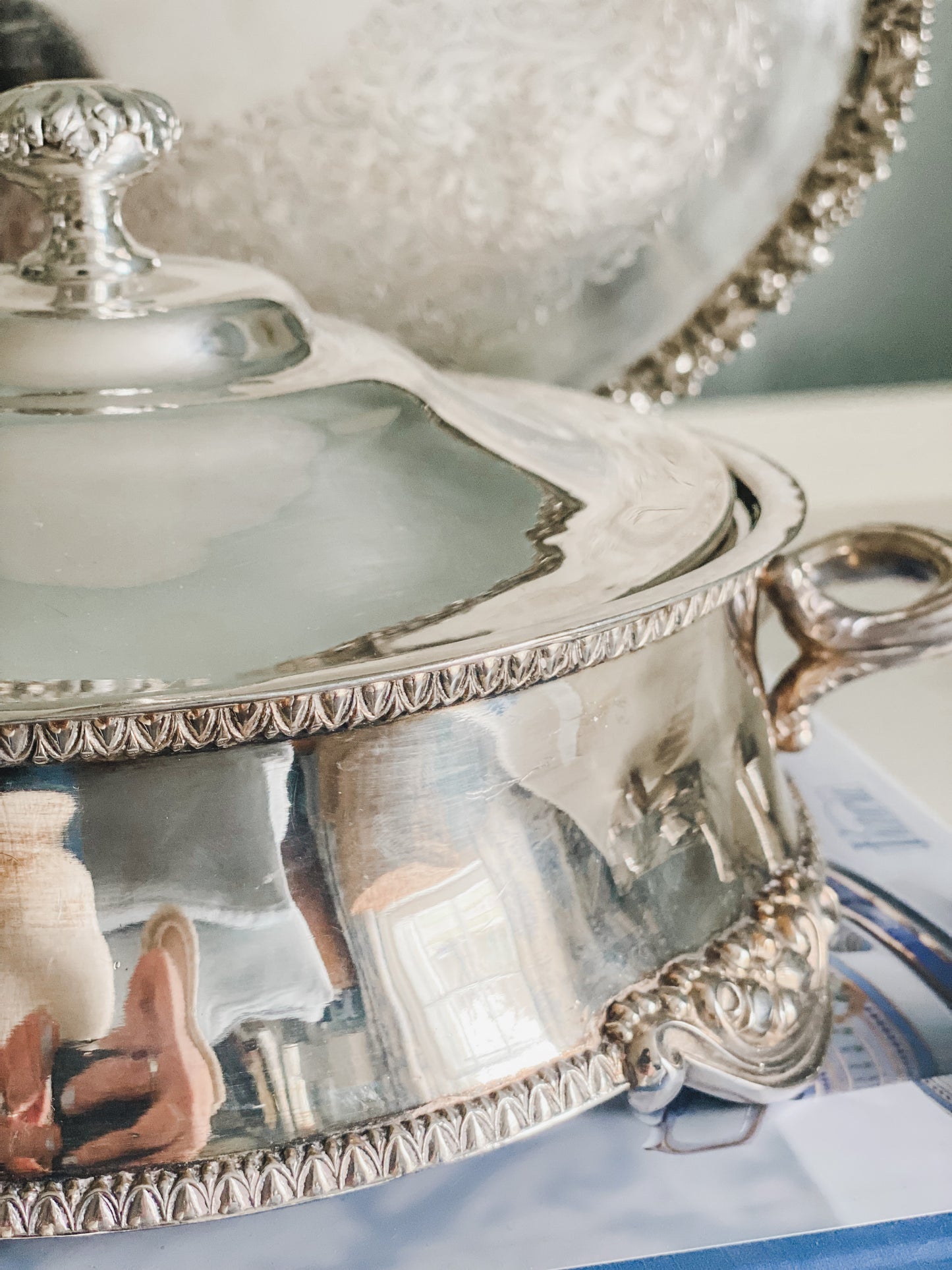 Exquisite Antique Silver Covered Dish - 1800's