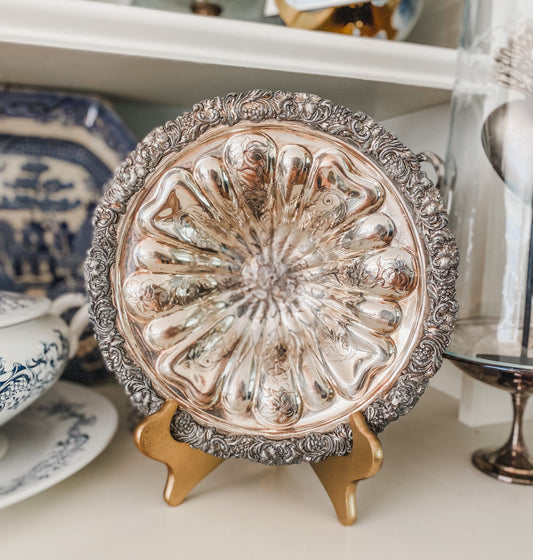 Antique Repousse Flower Bowl