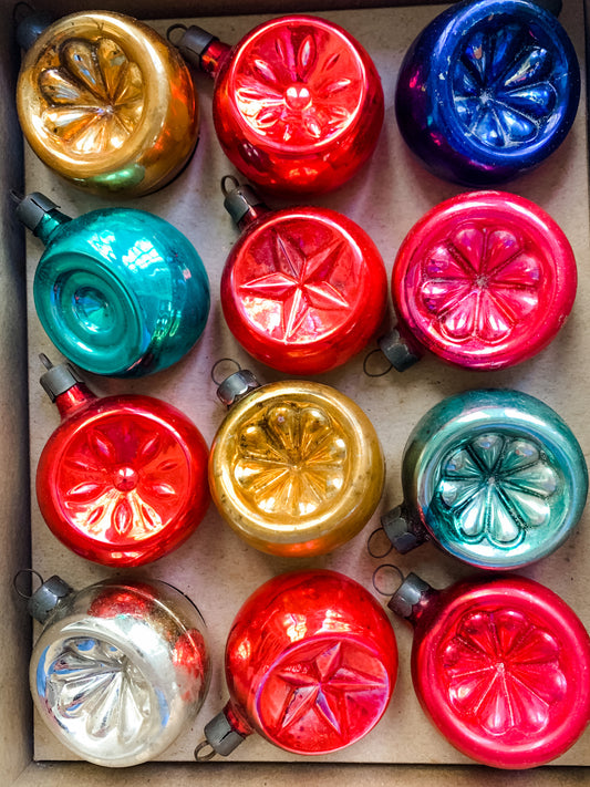12 "Lollipop" Antique blown glass Christmas Ornaments