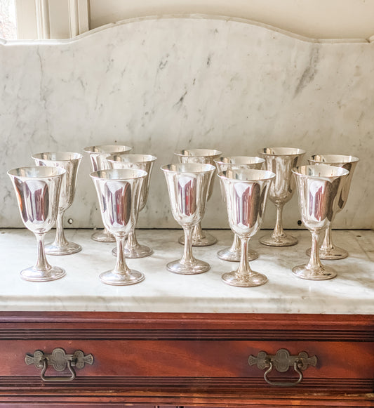 12 Exceptional Silver Wine Goblets