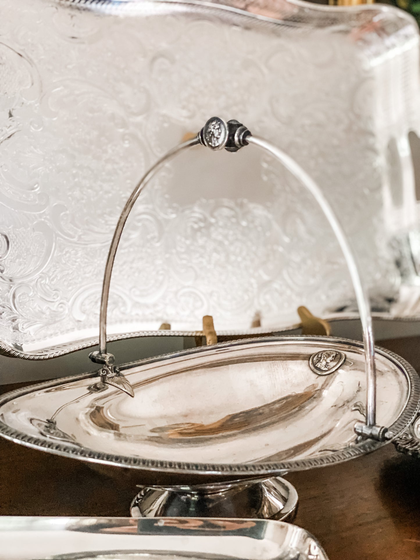 Elegant 1870 Silver Basket