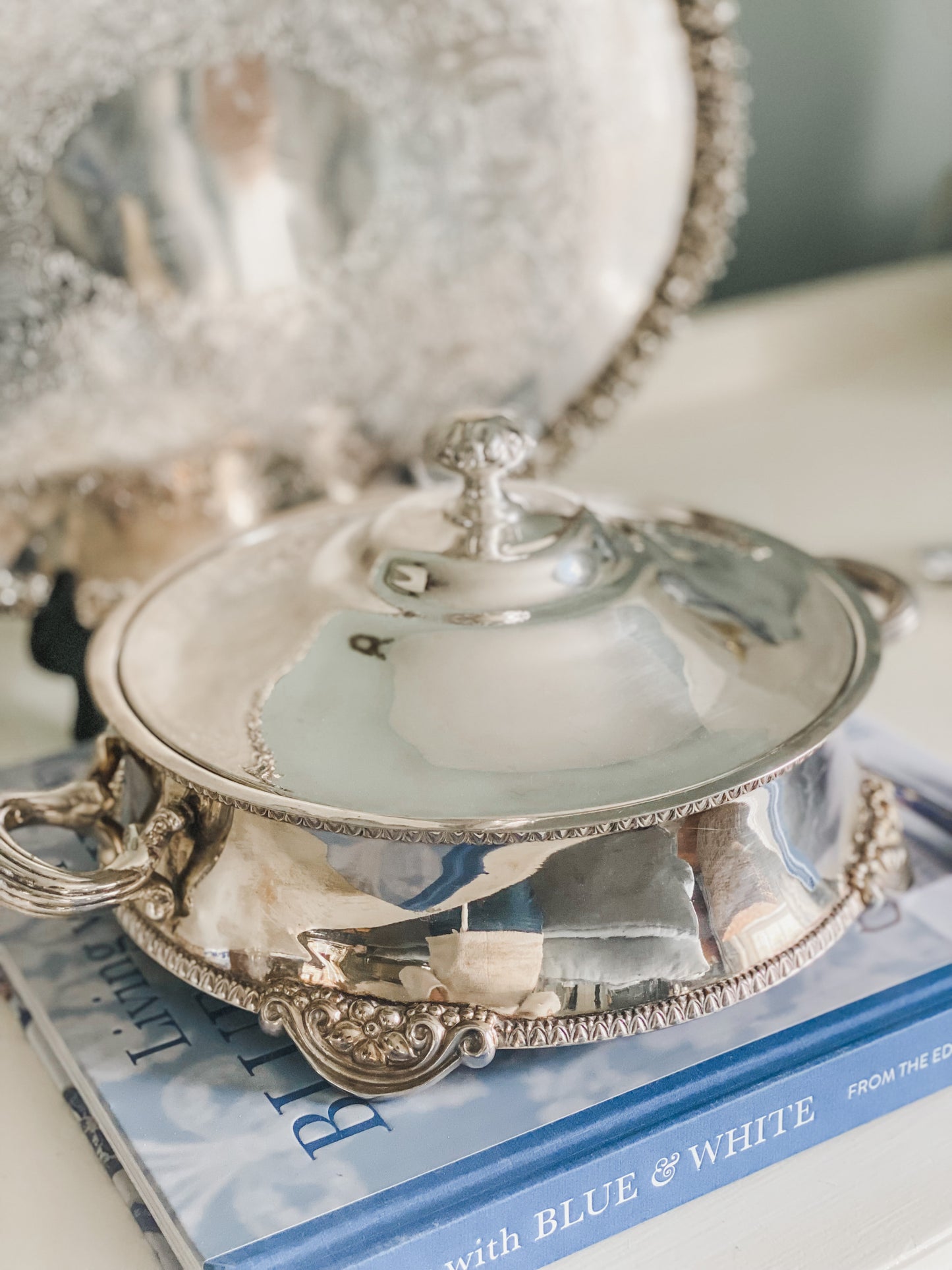 Exquisite Antique Silver Covered Dish - 1800's